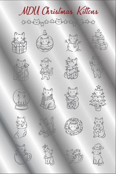 MDU CHRISTMAS KITTENS stamping plate