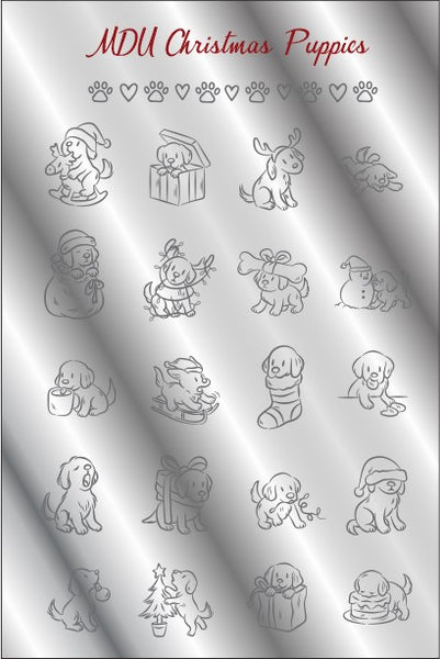 MDU CHRISTMAS PUPPIES stamping plate