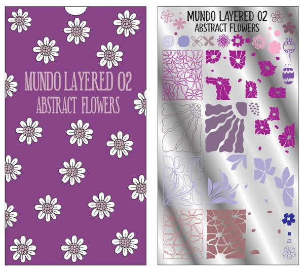 MUNDO LAYERED 02: ABSTRACT FLOWERS stamping plate