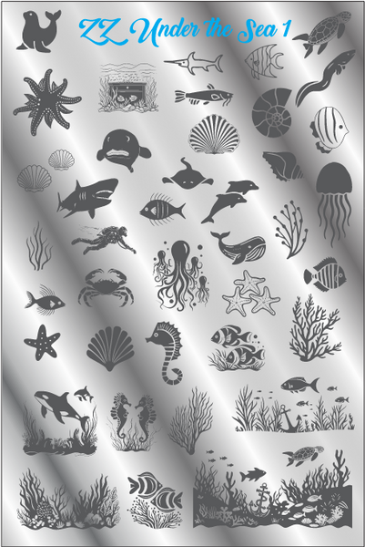 ZZ UNDER THE SEA 1 stamping plate – Mundo de Unas
