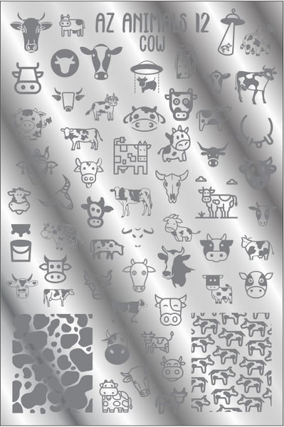 AZ ANIMALS 12 - COW stamping plate