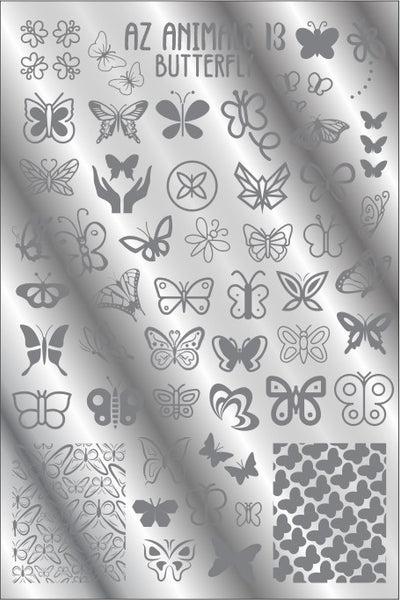AZ ANIMALS 13 - BUTTERFLY stamping plate