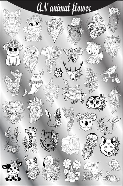 AN Animal Flower Stamping plate