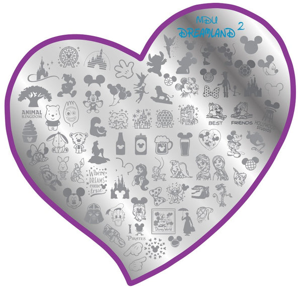 MDU DREAMLAND 2 - HEART SHAPED stamping plate #2 - LIMITED EDITION
