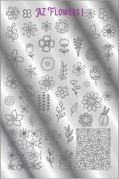 AZ FLOWERS 1 stamping plate