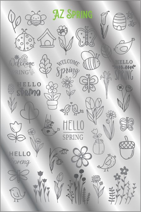 AZ SPRING stamping plate – Mundo de Unas